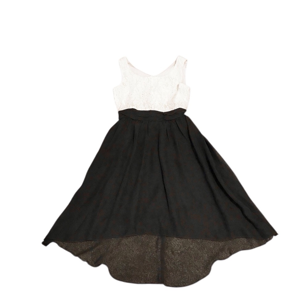 Speechless High/Low Hem White Lace & Black Dress Girls Size 8
